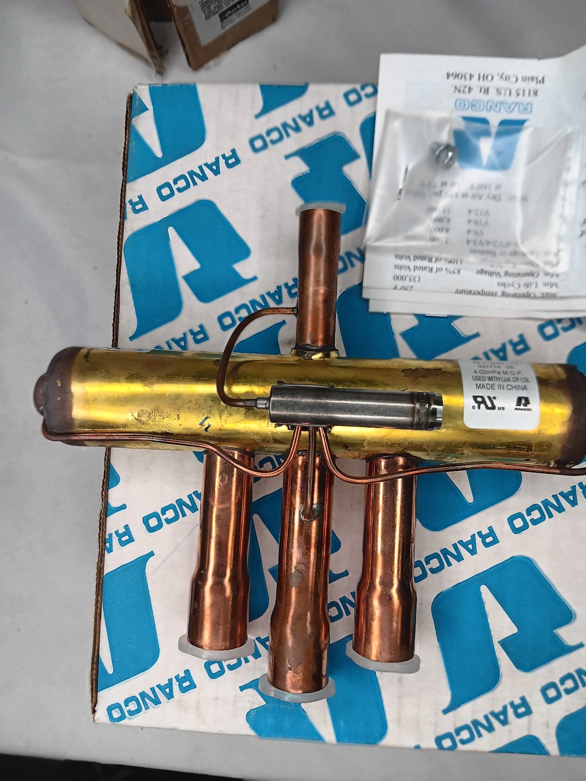 Ranco V6-412080-170 Refrigerant Heat Pump Reversing Valve 3/4 in x 1/2 in 6 tons