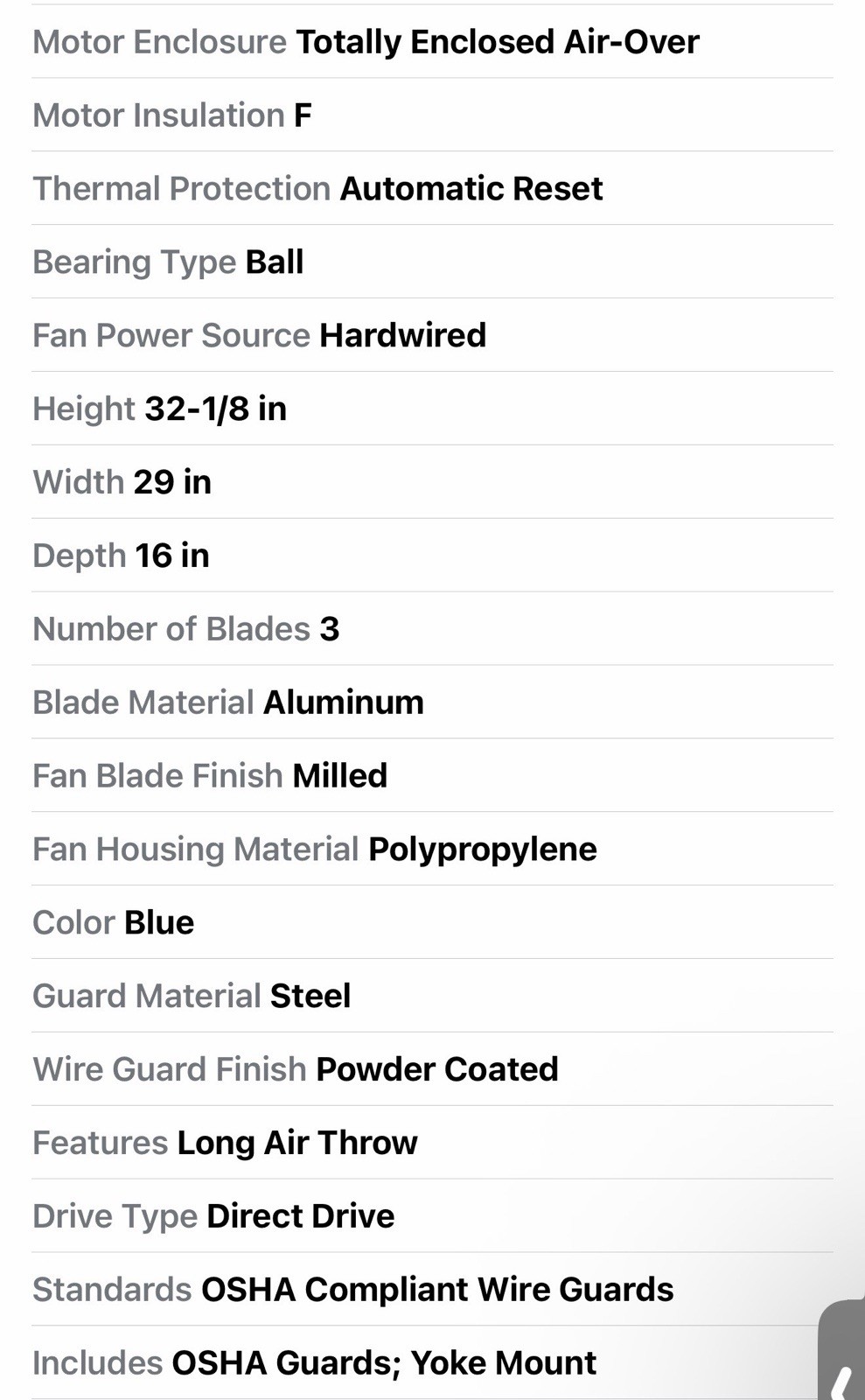 Patterson H22c High Velocity Industrial Fan Ceiling Column Floor Wall Dented Box