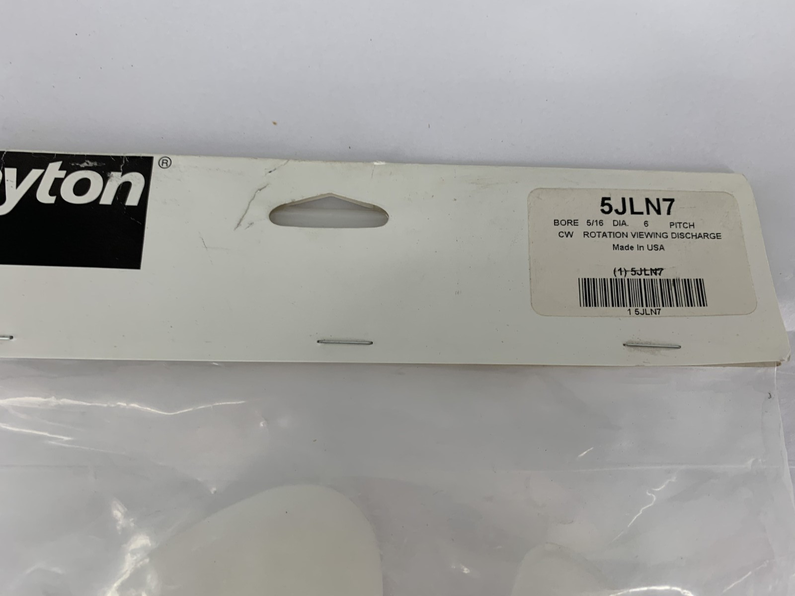 Dayton 5JLN7 4-Blade Plastic Propeller Fan Blade 6″ Diameter 5/16″ Bore Diameter