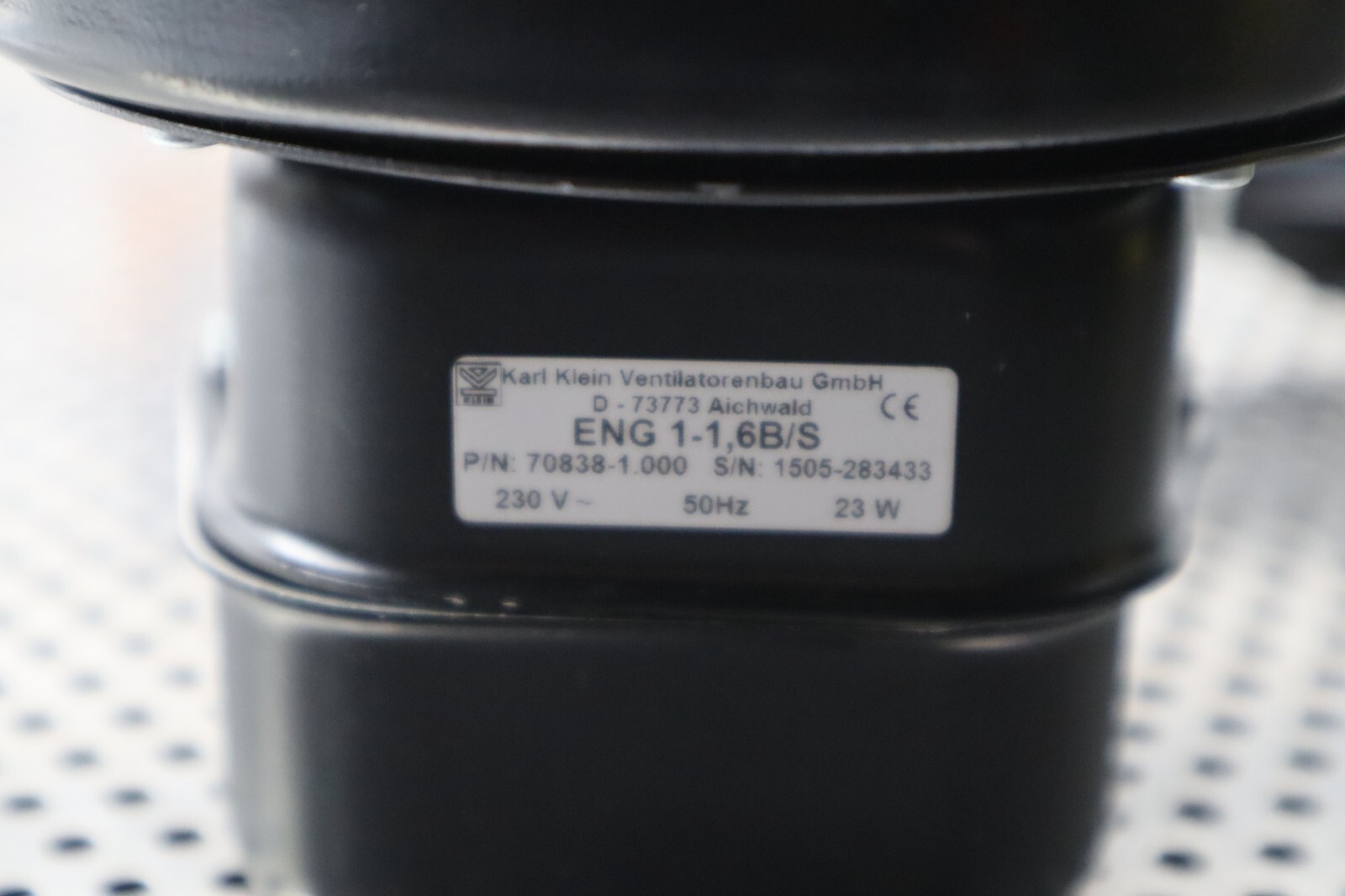 Karl Klein Ventilatorenbau 70838-1.000 ENG 1-1,6B/S Blower Used See All Pictures