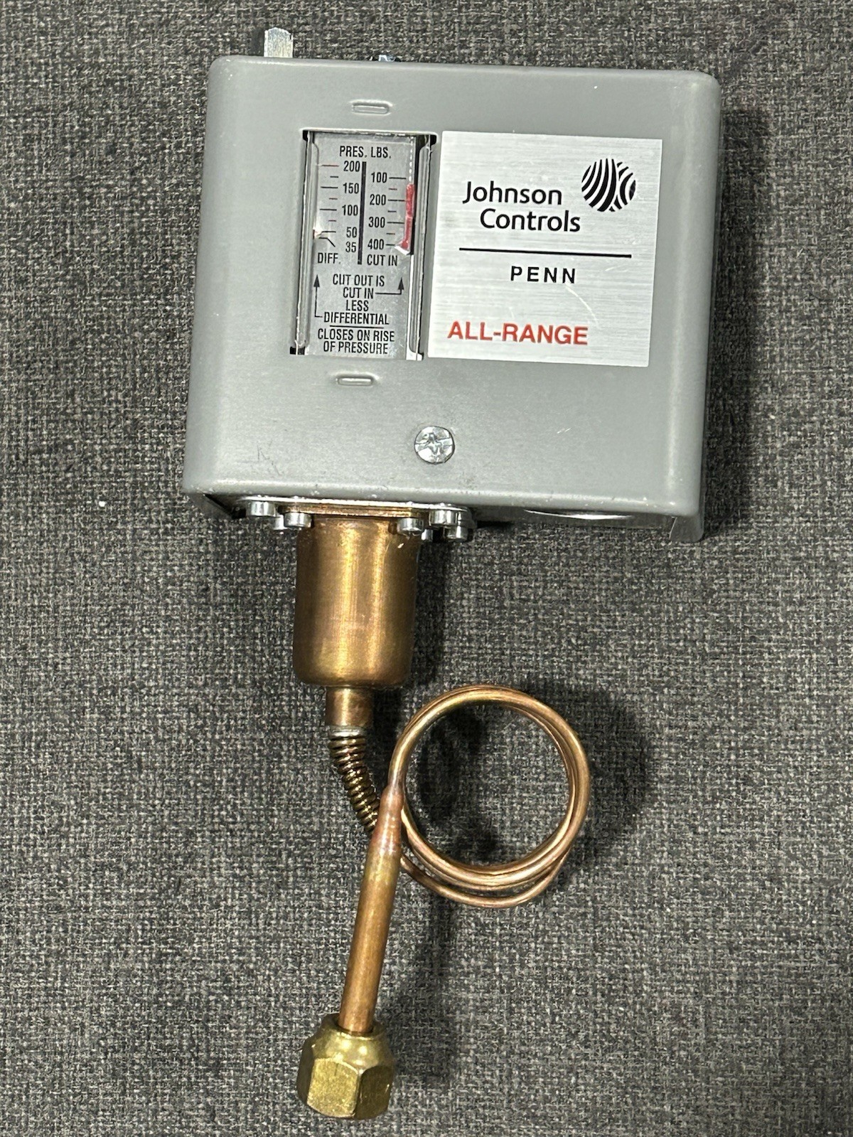 Johnson Controls P70aa-118 Pressure Control,Low,100 To 400
