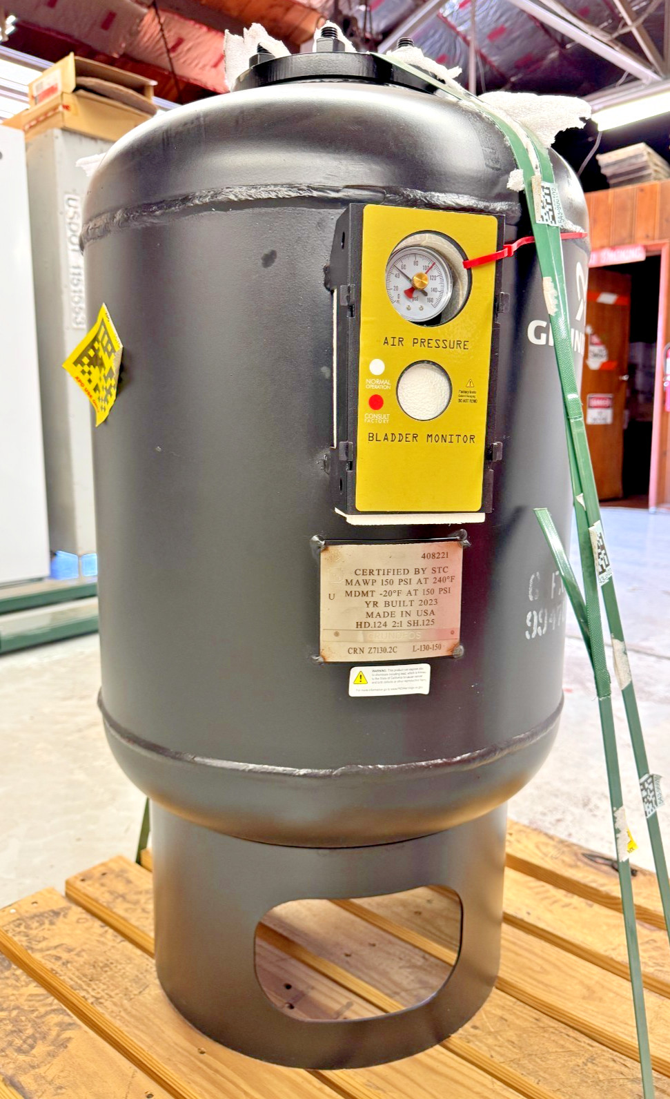 GRUNDFOS GFXA-130 Thermal Expansion Tank, 35-Gallon, ASME Code Vessel