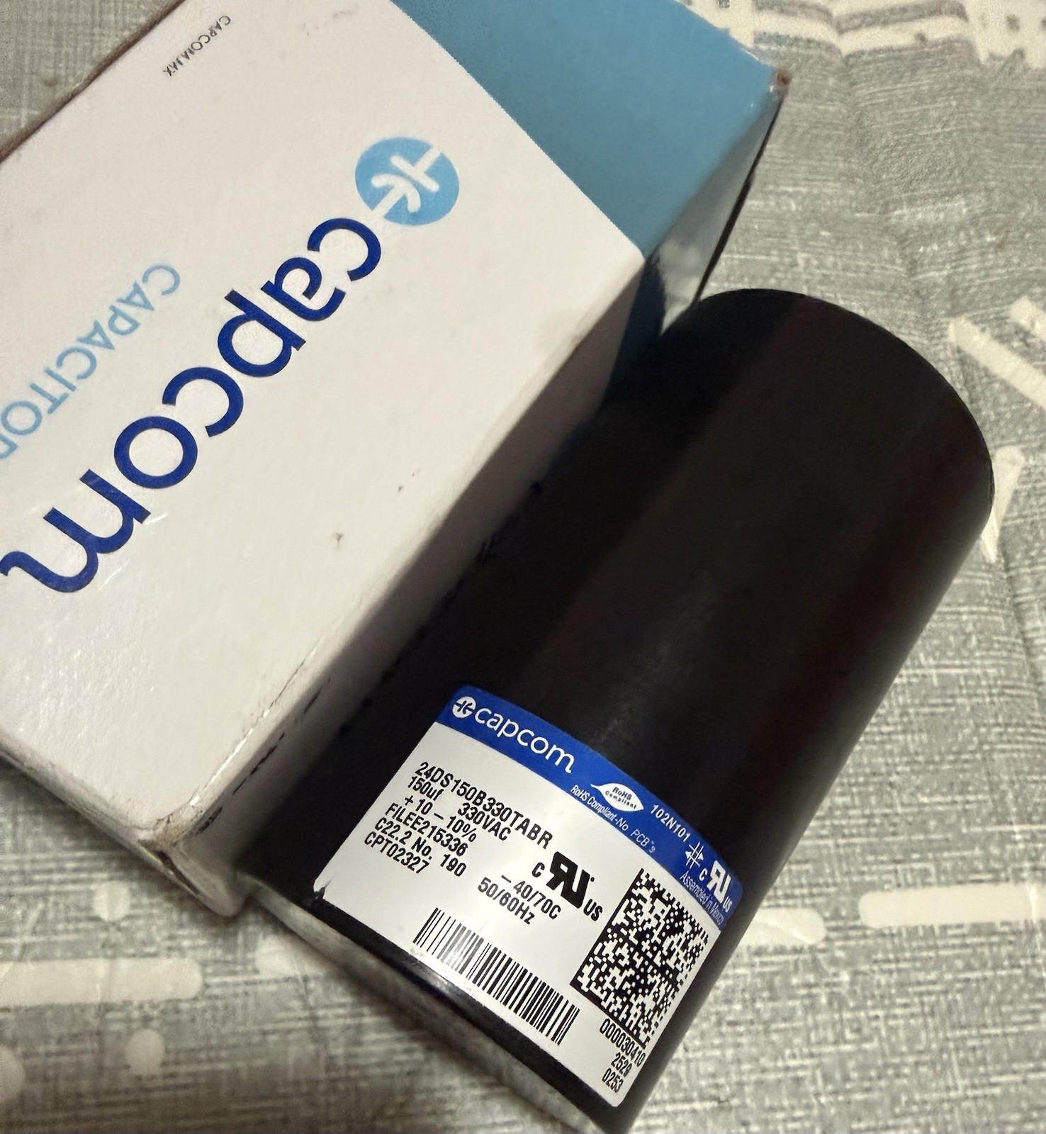 Capcom 150uF 330VAC Start Capacitor 24DS150B330TABR CPT02327 New