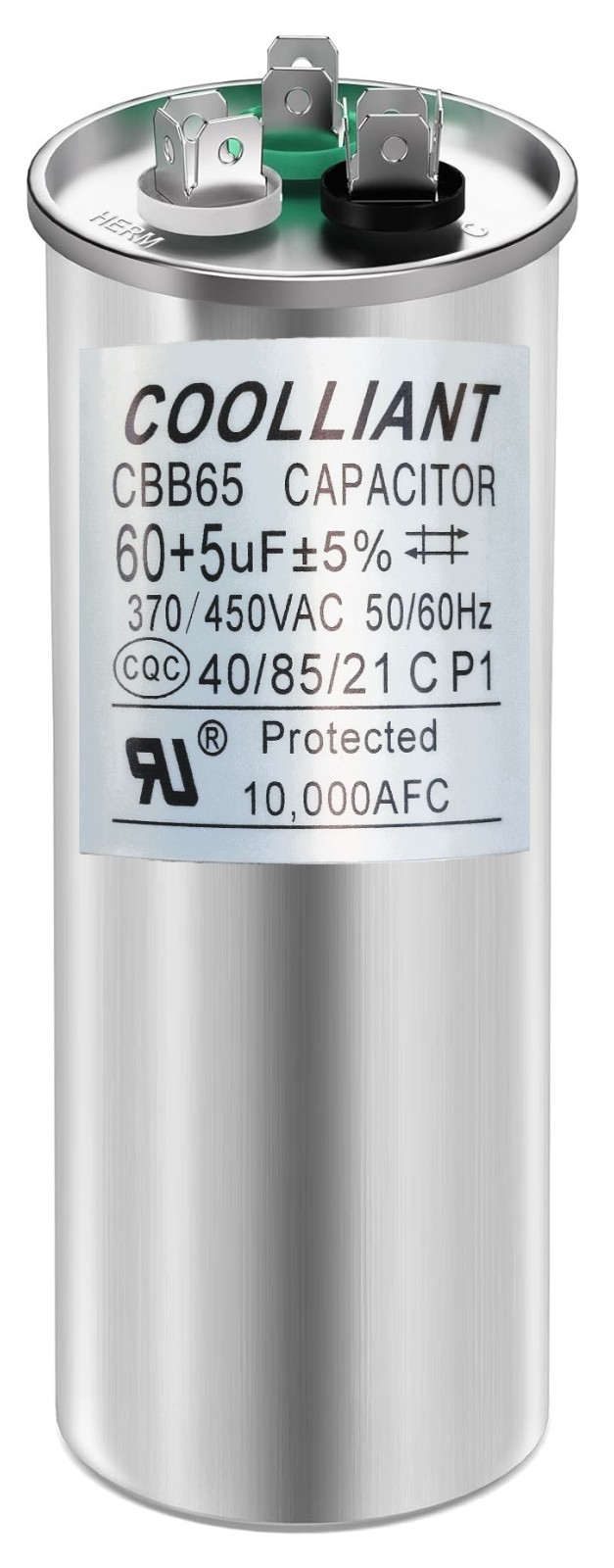 HVAC 60+5(uF/MFD) Dual Run/Start Capacitor for A/C Fan Motor and Compressor unit