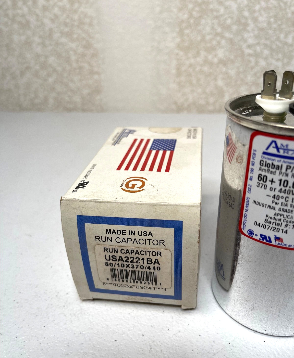 AmRad USA2221BA Run Capacitor 60+10 UF MFD 370/440V