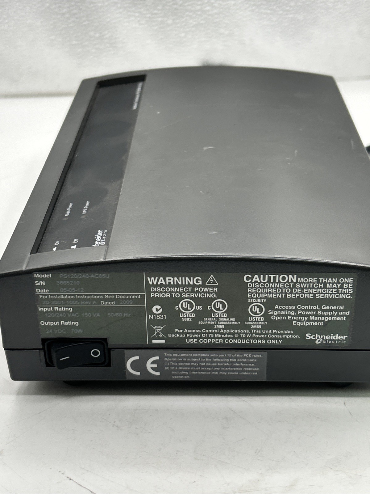 Schneider Electric Andover Controls PS120/240-AC85U Controller W/ Power Supply