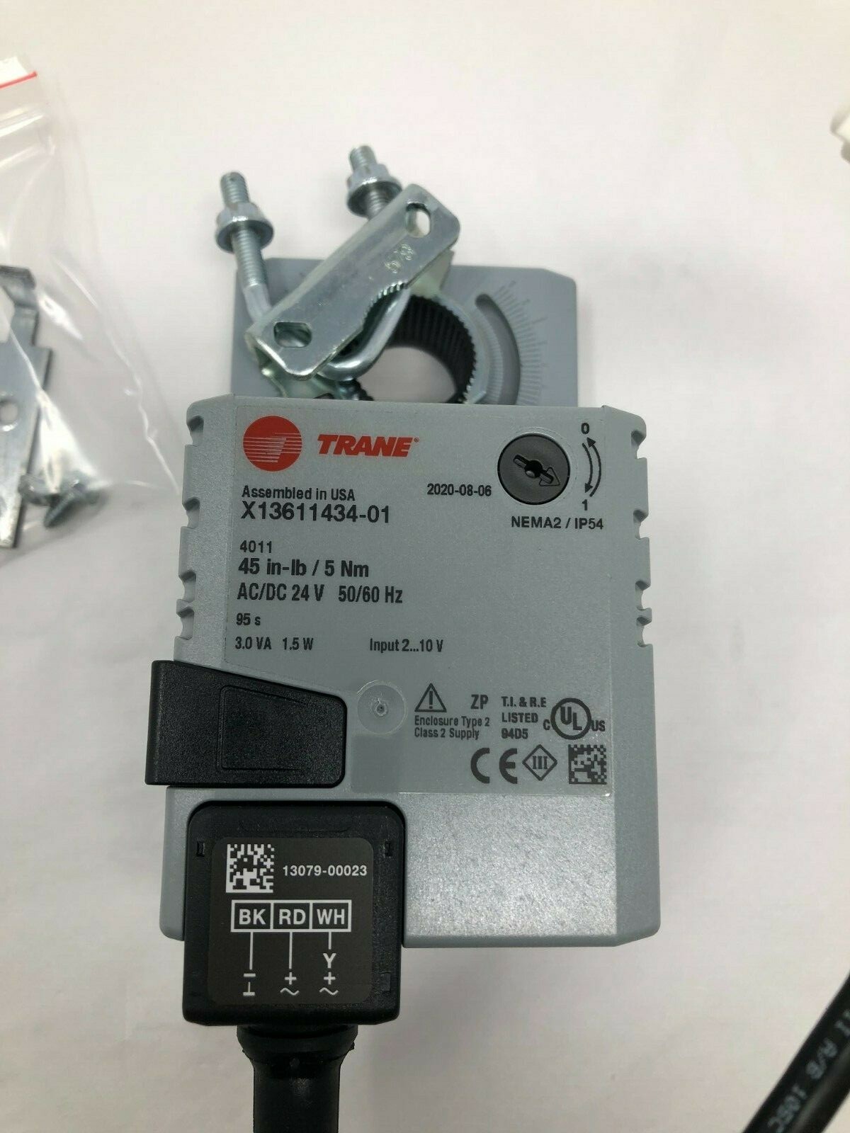 Trane X13611434-01 24V 45 in-lbs Non-Spring Return Rotary Damper Actuator