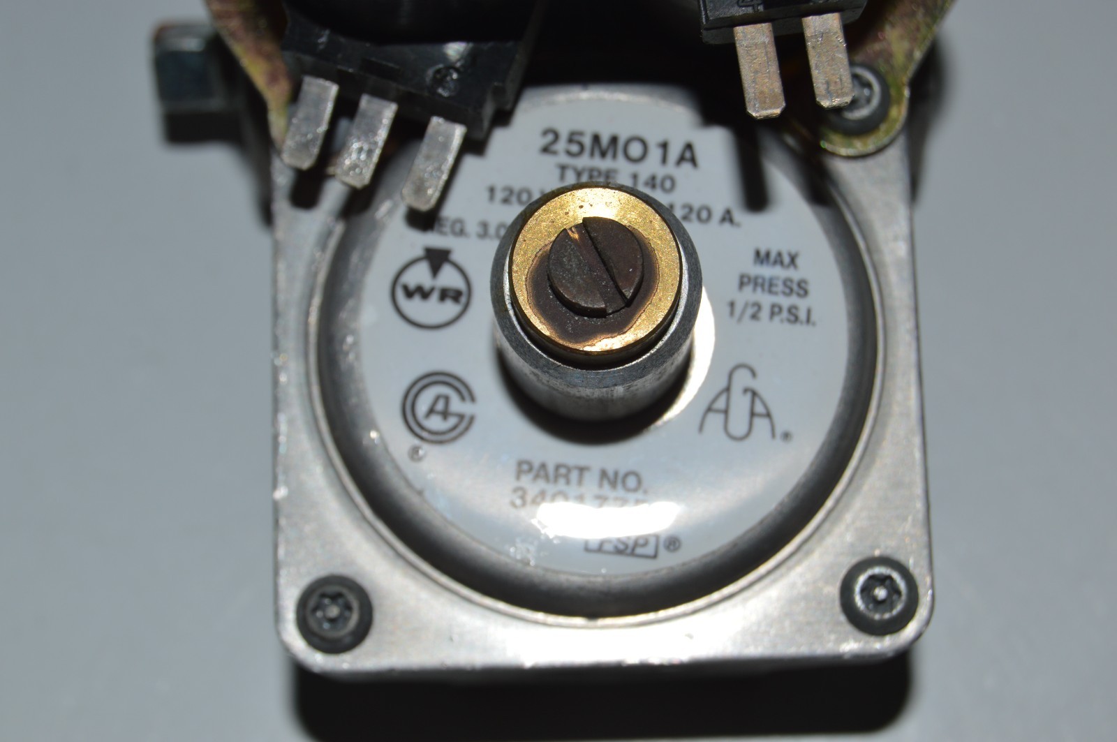 WHITE RODGERS FSP 3401775, 25MO1A DRYER GAS VALVE, NAT. GAS, 120V 60HZ, NEW