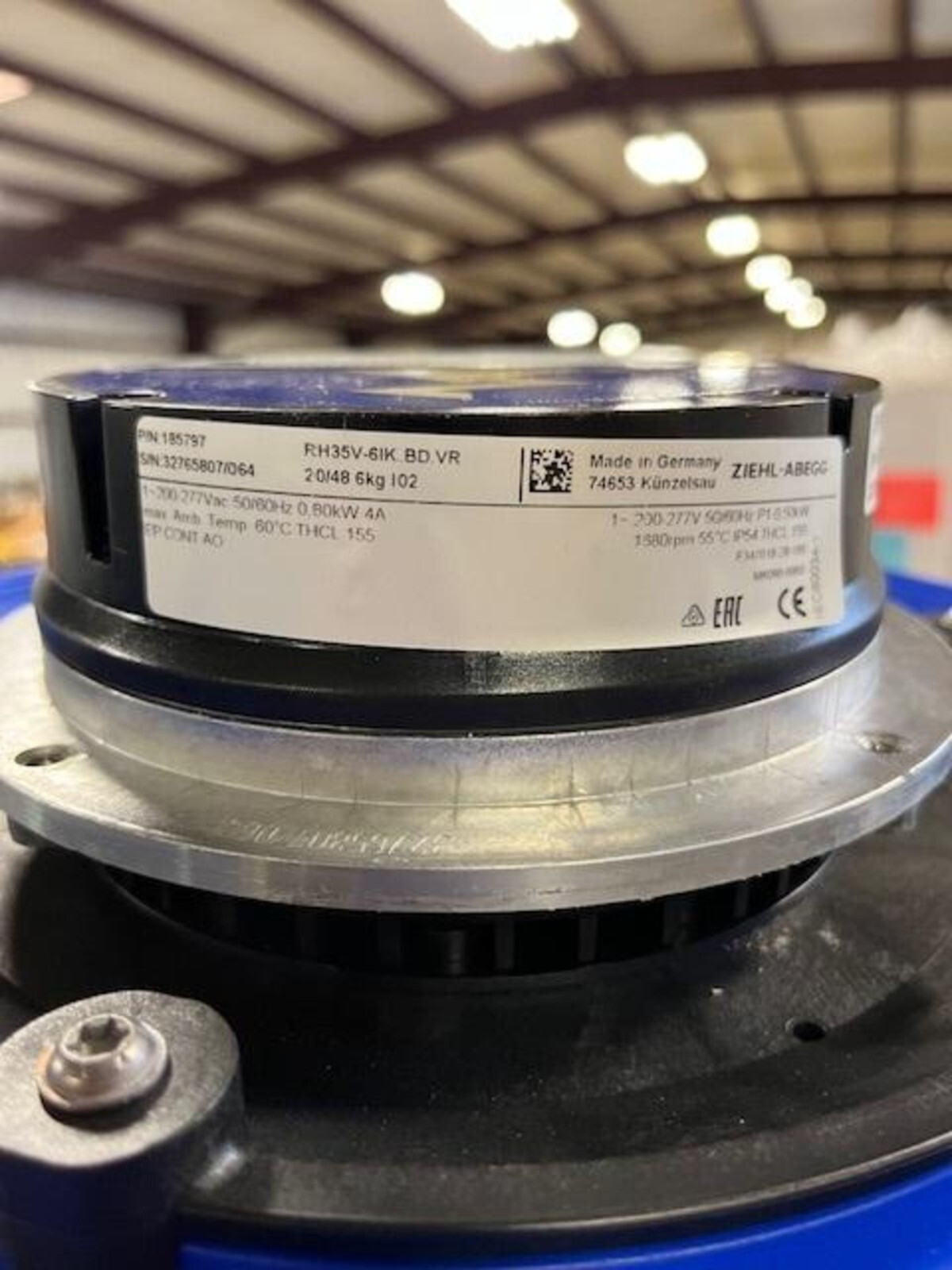 4 Units Ziehl-Abegg RH35V-6IK.BD.VR EC 110V or 240 VAC, Centrifugal Fan, Germany