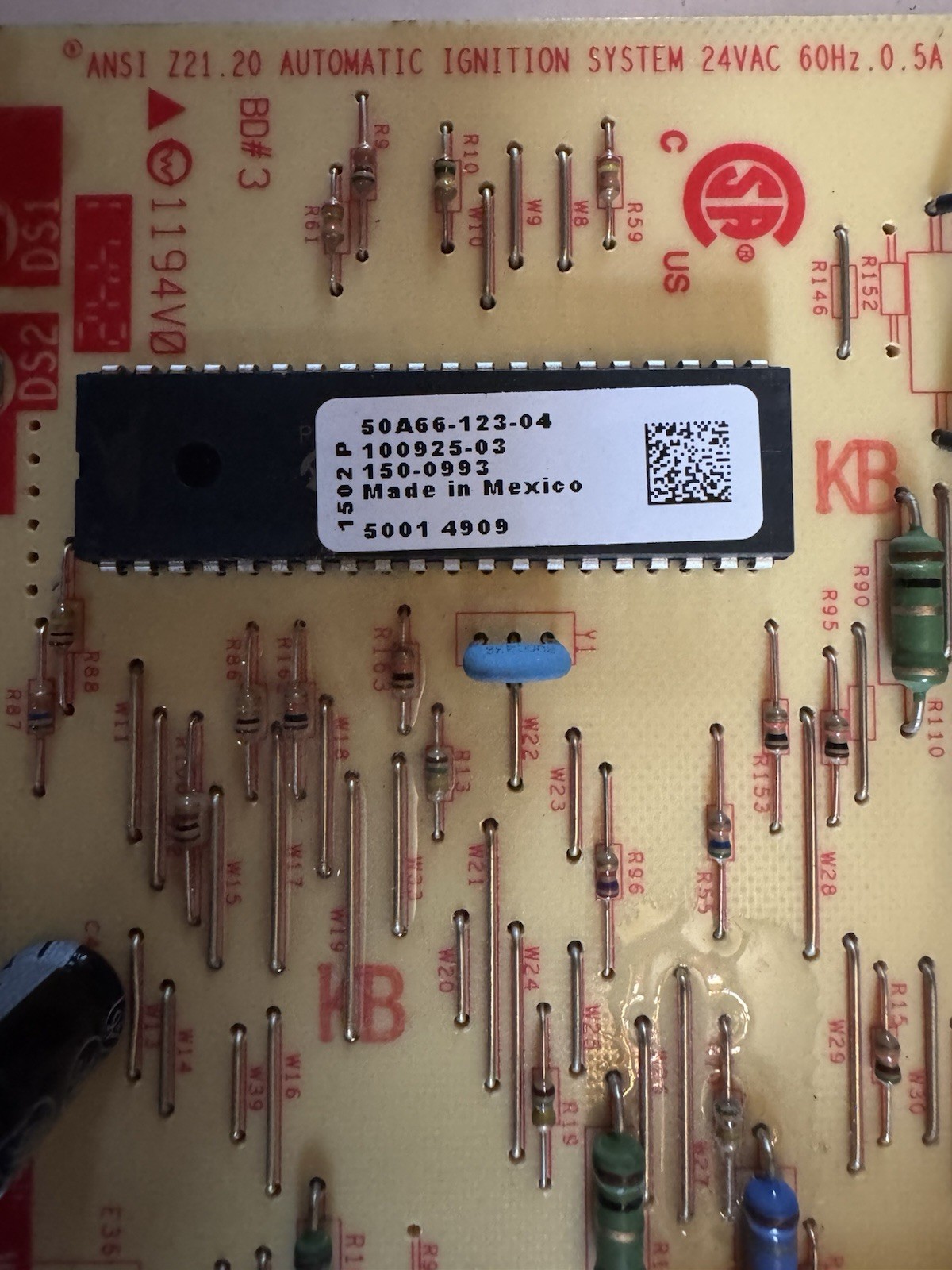 Lennox 50A66-123-04 Automatic Ignition System Control Board 24VAC 60Hz 0.5A