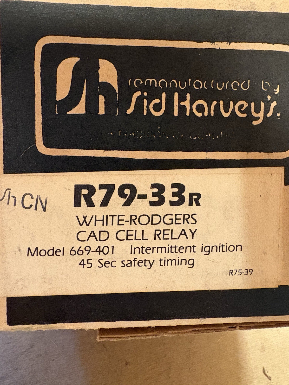 NOS SID HARVEYS WHITE RODGERS R79-33R CAD CELL RELAY MODEL 669-401 [10132]