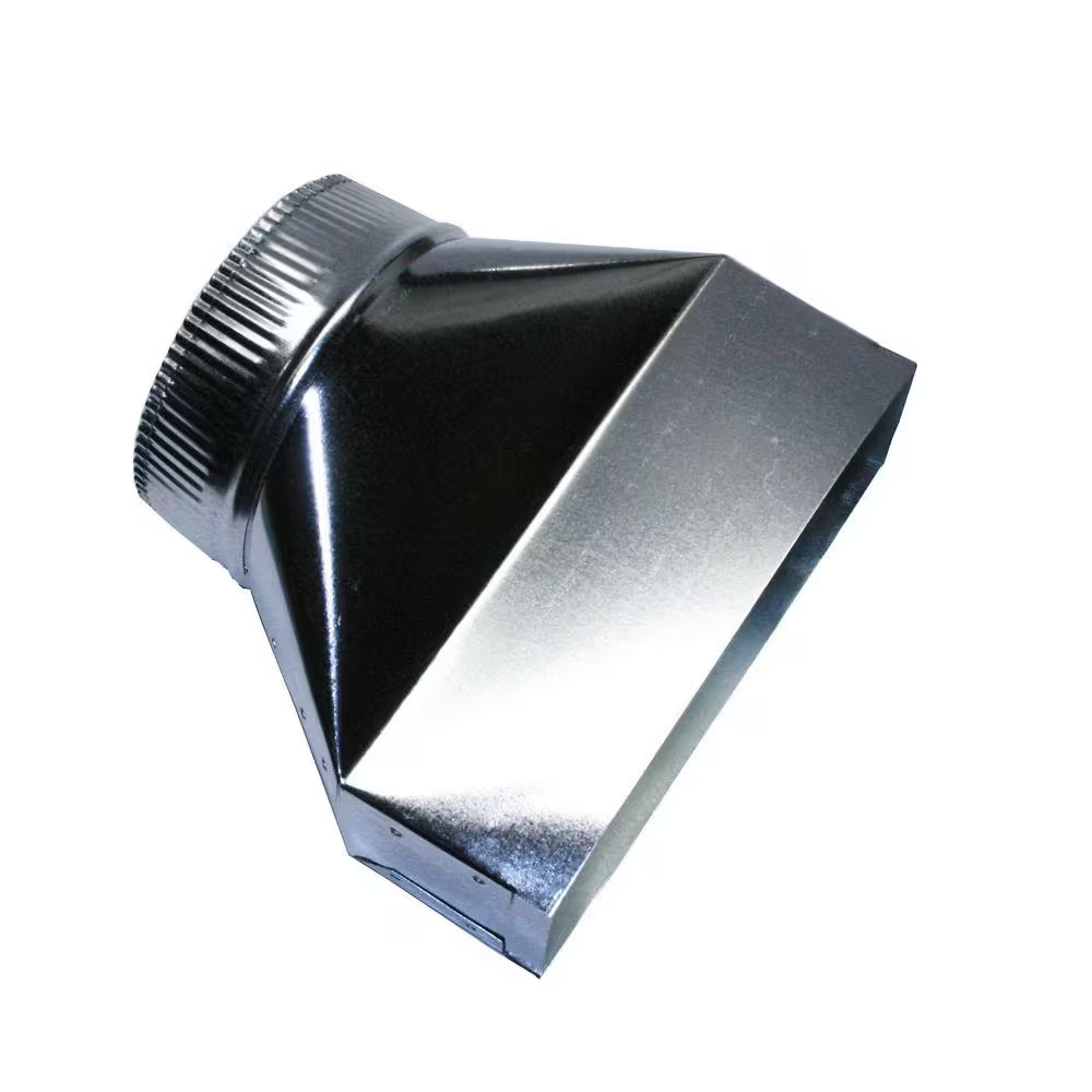 3-1/4 In. X 10 In. To 7 In. Round Galvanized Steel Silver Duct Transition