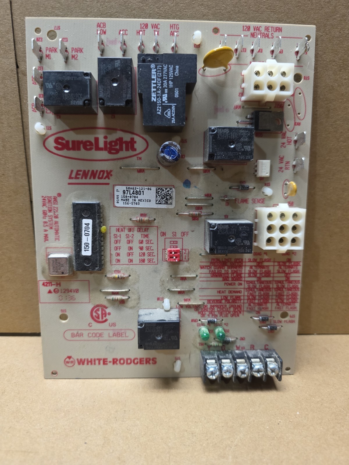 OEM Lennox Armstrong OEM Control Board 97L48 97L4801 White Rodgers 50A62-121-06