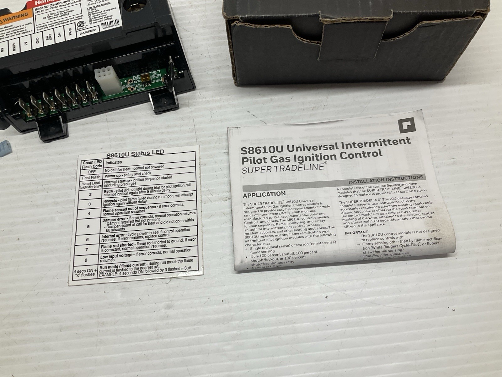 Honeywell S8610U S8610U3009 Ignition Control Board 24V 0.5A Gas Furnace New