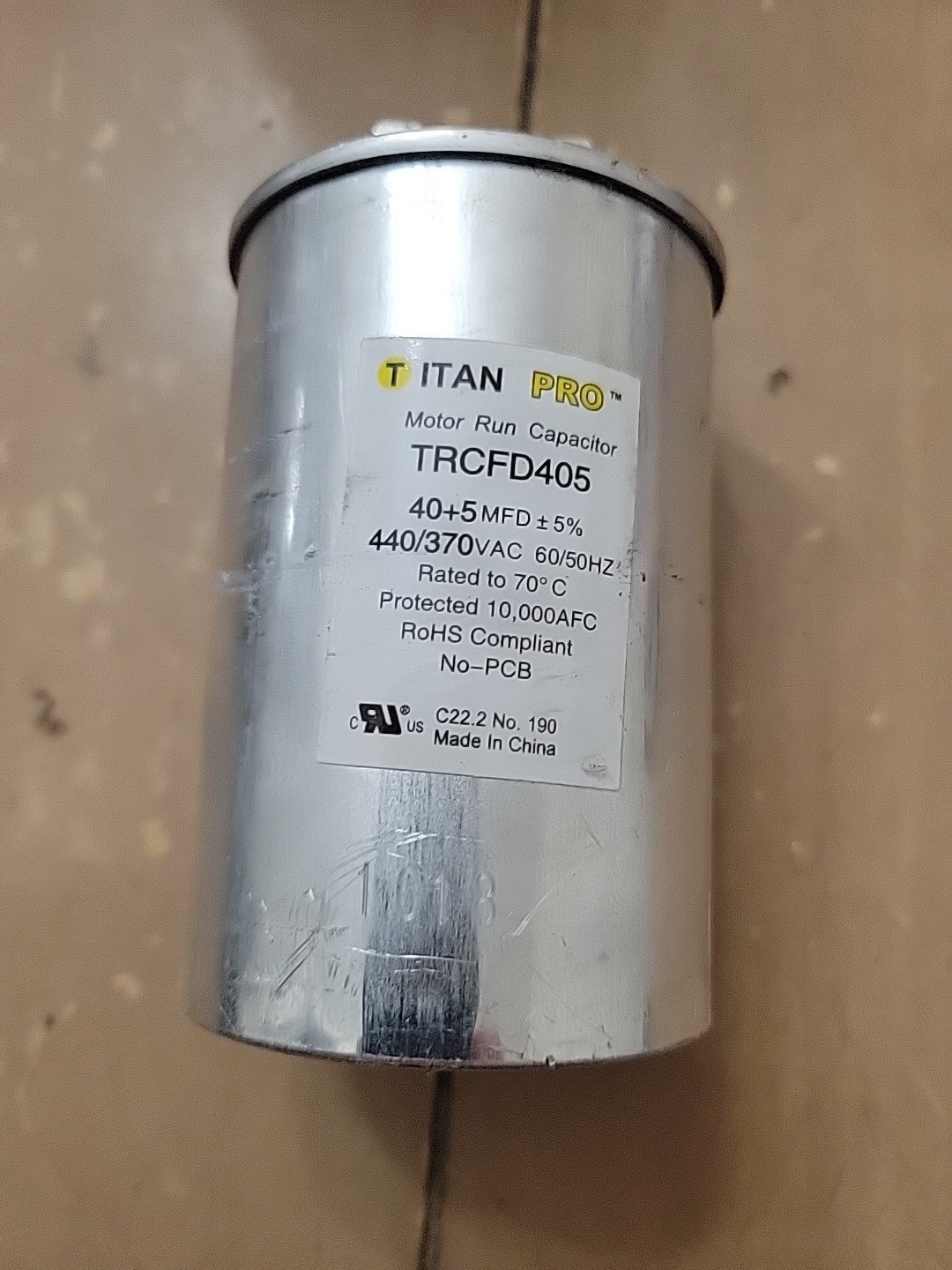Titan Pro TRCFD405 Capacitor 40/5MFD USED