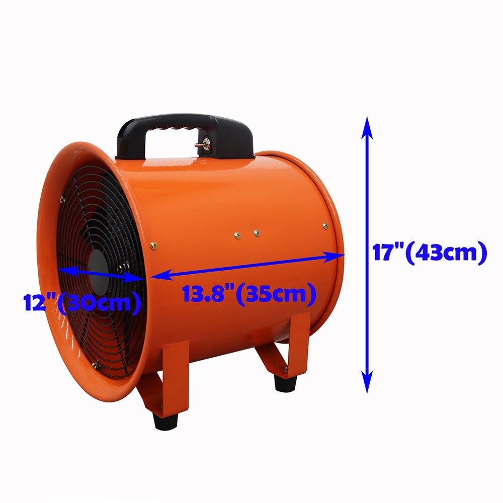 TECHTONGDA 12″ Electric Axial Fan Spray Booth Paint Fumes Blower 110V 77m³/min