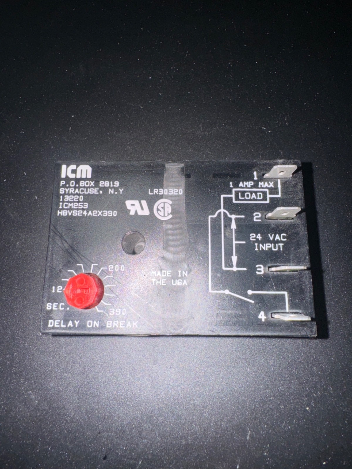 ICM ICM253B Time Delay Relay,18 to 30V AC 4E890