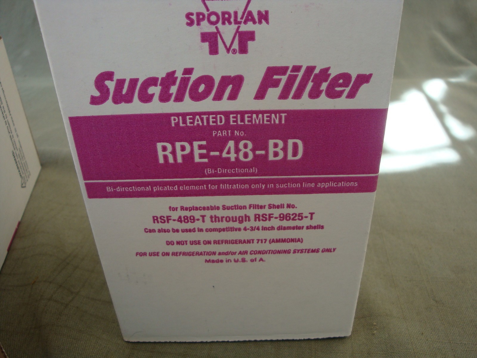 2 Sporlan RPE-48 BD Suction Filters Pleated Element & Gasket New in Box