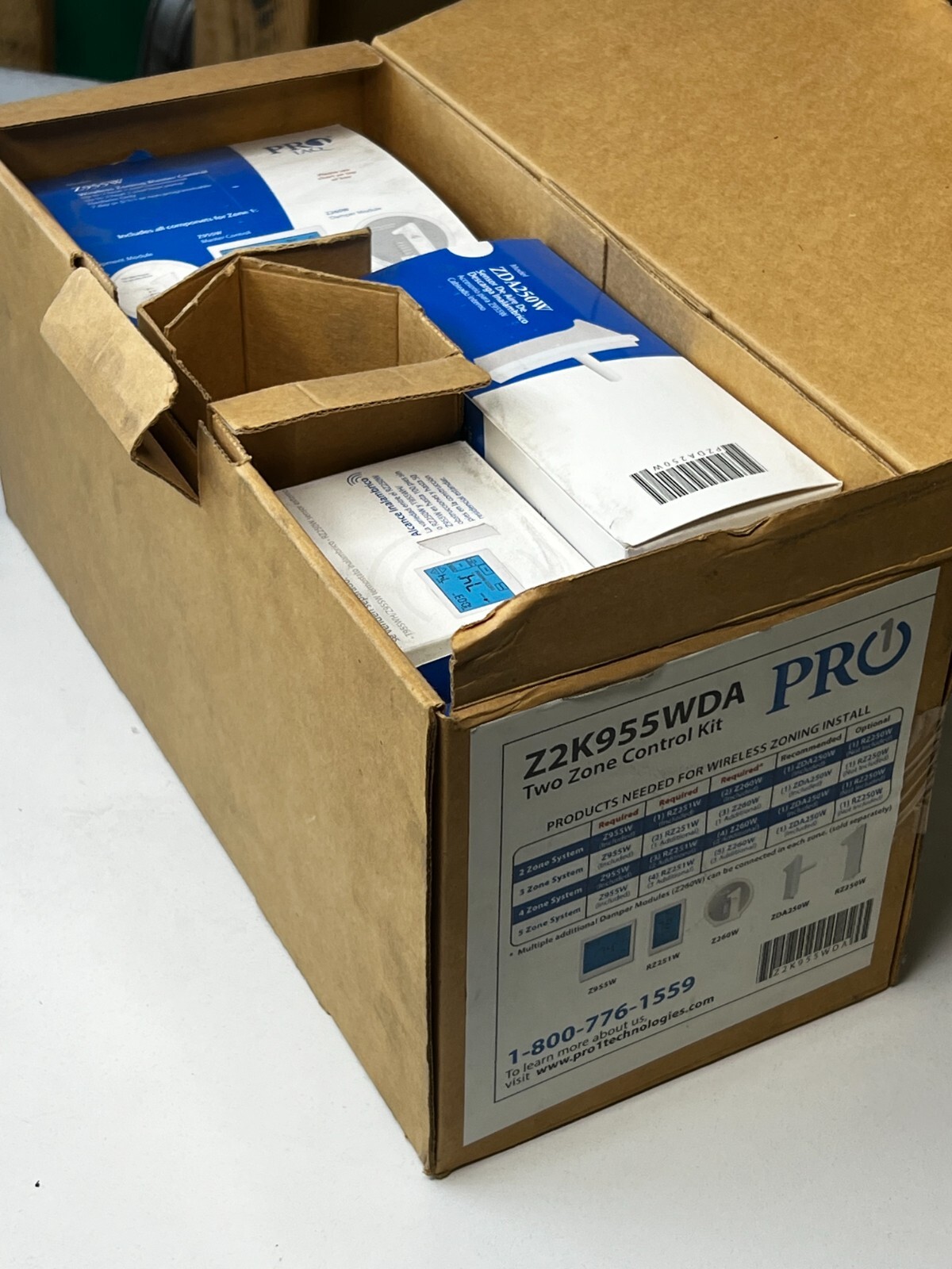 Pro1 Z2K955WDA Universal Two-Zone Thermostat Control Kit, 3-Heat 2-Cool Stage