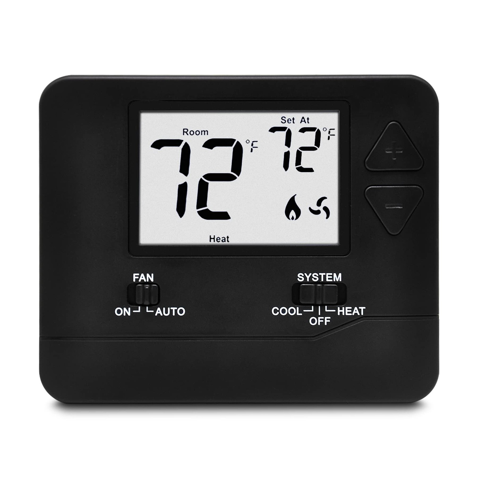 ELECTECK Non-Programmable Digital Thermostat for Home, up to 1 Heat/1 Black