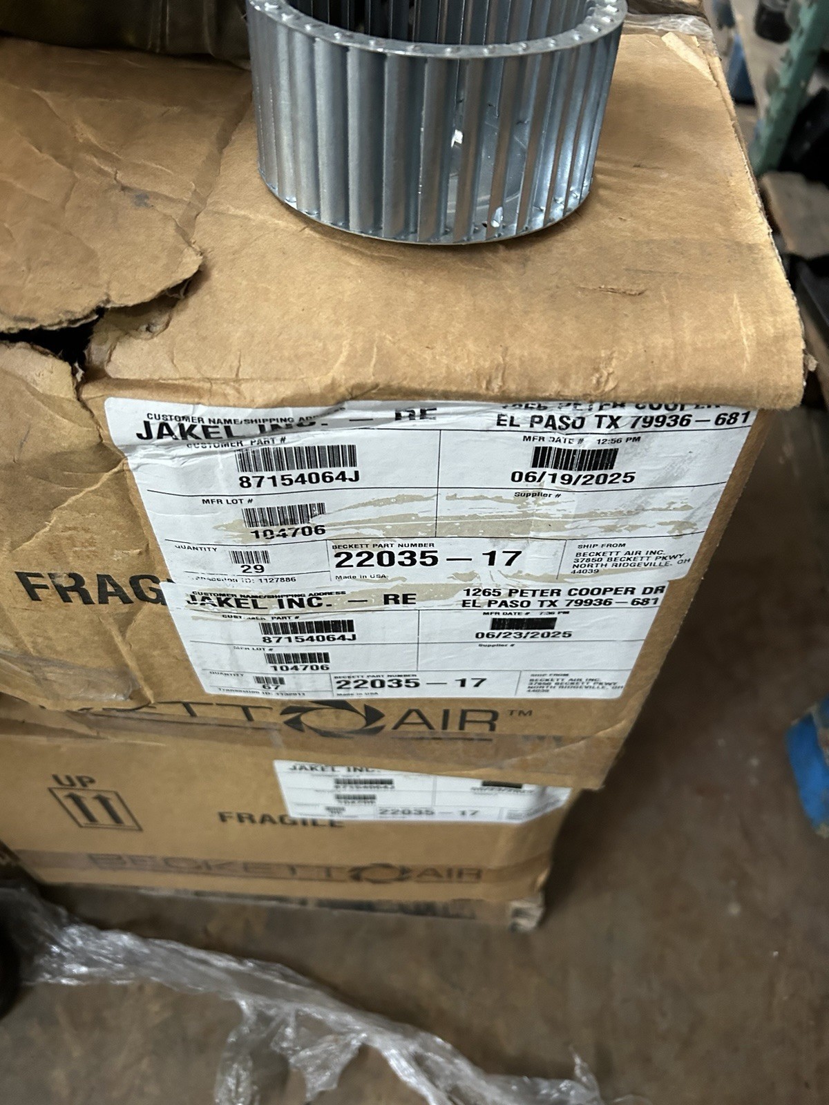 BECKETT AIR BLOWER WHEEL 4-1/2 X 2″, 22035-17, 87154064J *FREE SHIPPING*