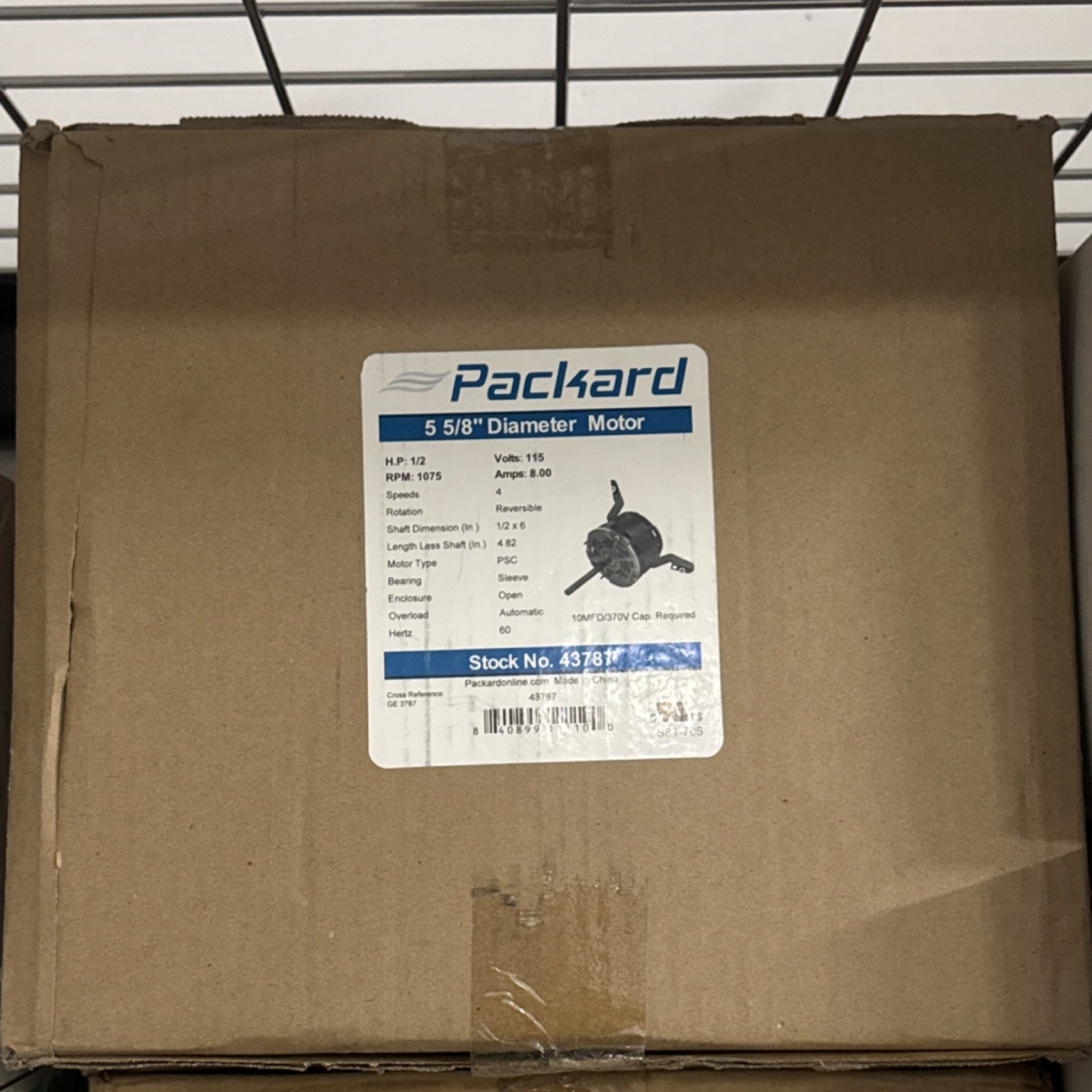 Packard 43787 HVAC Motor 5 5/8″ Dia 1/2 HP 1075RPM 115V 8A Reversible Sleeve