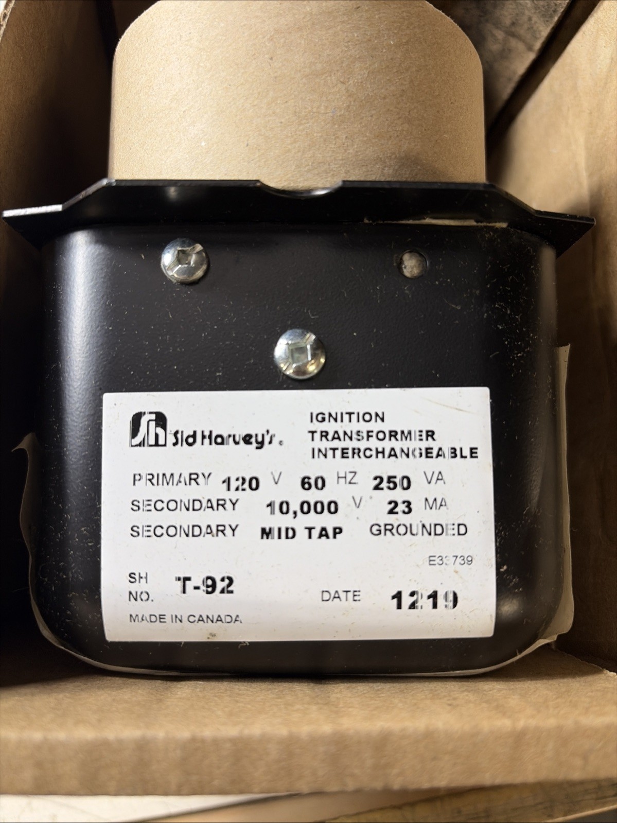 Sid Harvey T-92 Ignition Transformer