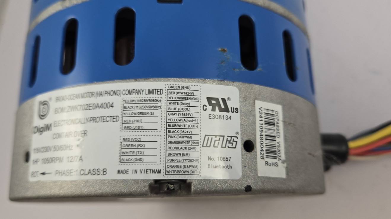 Mars Broad-Ocean 1 HP ECM Universal Replacement Blower Motor 10857 ZWK702E0A4004