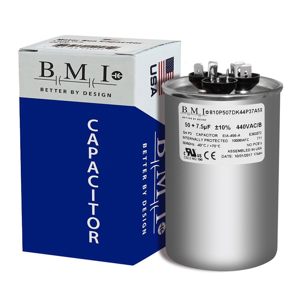 14291 – Mars OEM Replacement Run Capacitor 440/370 VAC 50/7.5 MFD Round