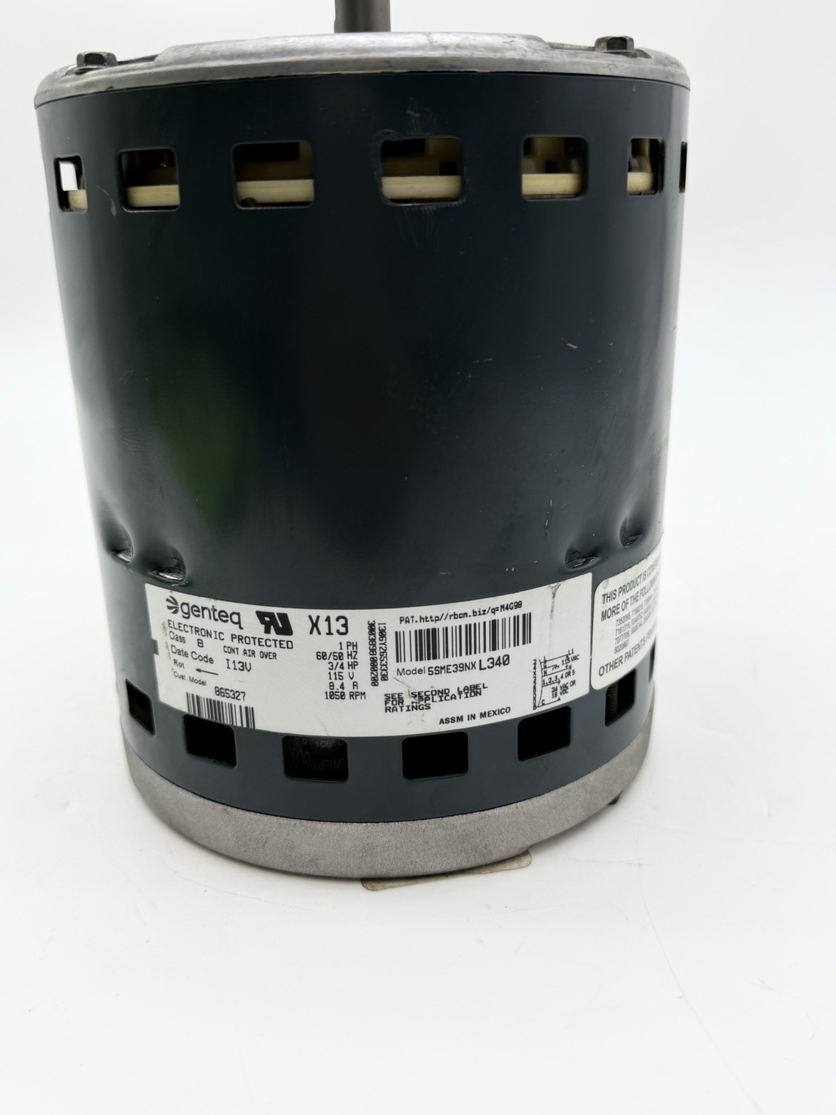 GENTEQ LENNOX MODEL 5SME39NX L340 1ph 3/4hp 115v 1050rpm 8.4a Blower Motor