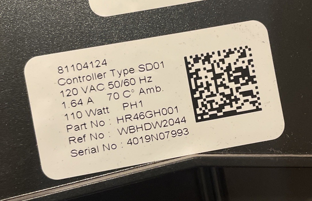 HR46GH001 Draft Inducer Controller Module 81104124 SD01 120V WBHDW2044