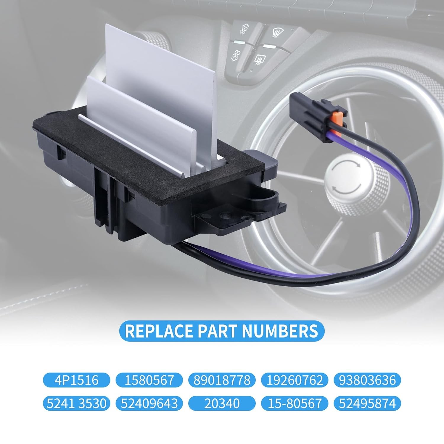 AC Blower Motor Resistor Control Module,Replace 15-80567 89018778 52495874 4P151