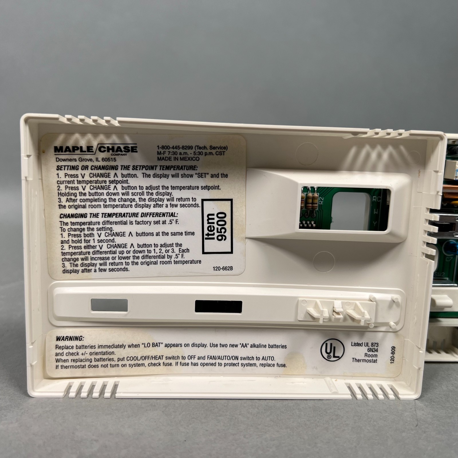 Robertshaw 9500 Thermostat Non Programmable Working Nice Condition OEM 120-662B