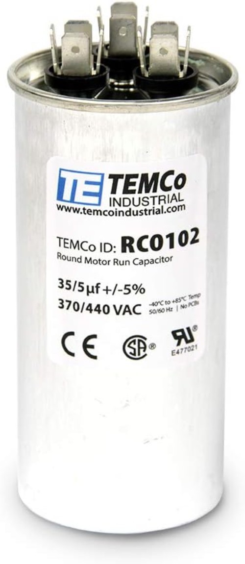 Reliable 2-Pack TEMCo 35+5 uF Round Capacitors, Perfect for Motor Applications