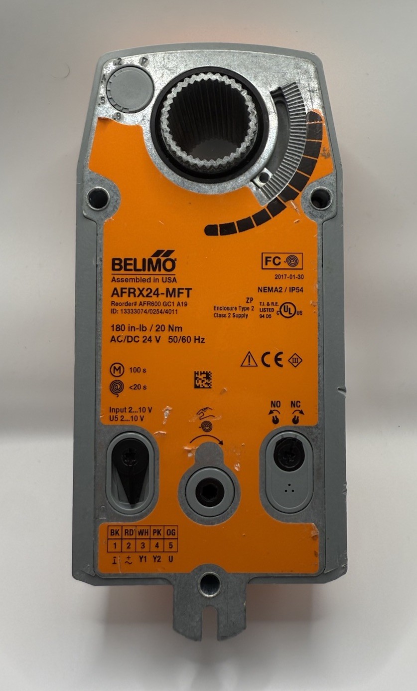 Belimo Actuator 180 in-lb / 20Nm AC/DC 24V 50/60Hz AFRX24-MFT: Used / Untested