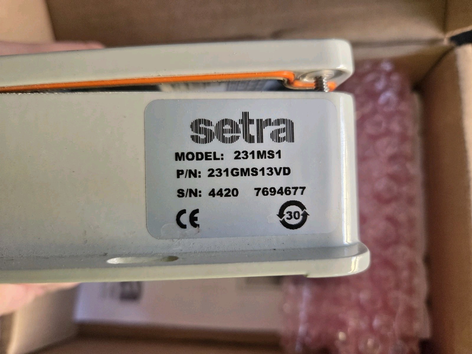 Setra 231MS1 Differential Pressure Sensor 0 to 50PSID 24v