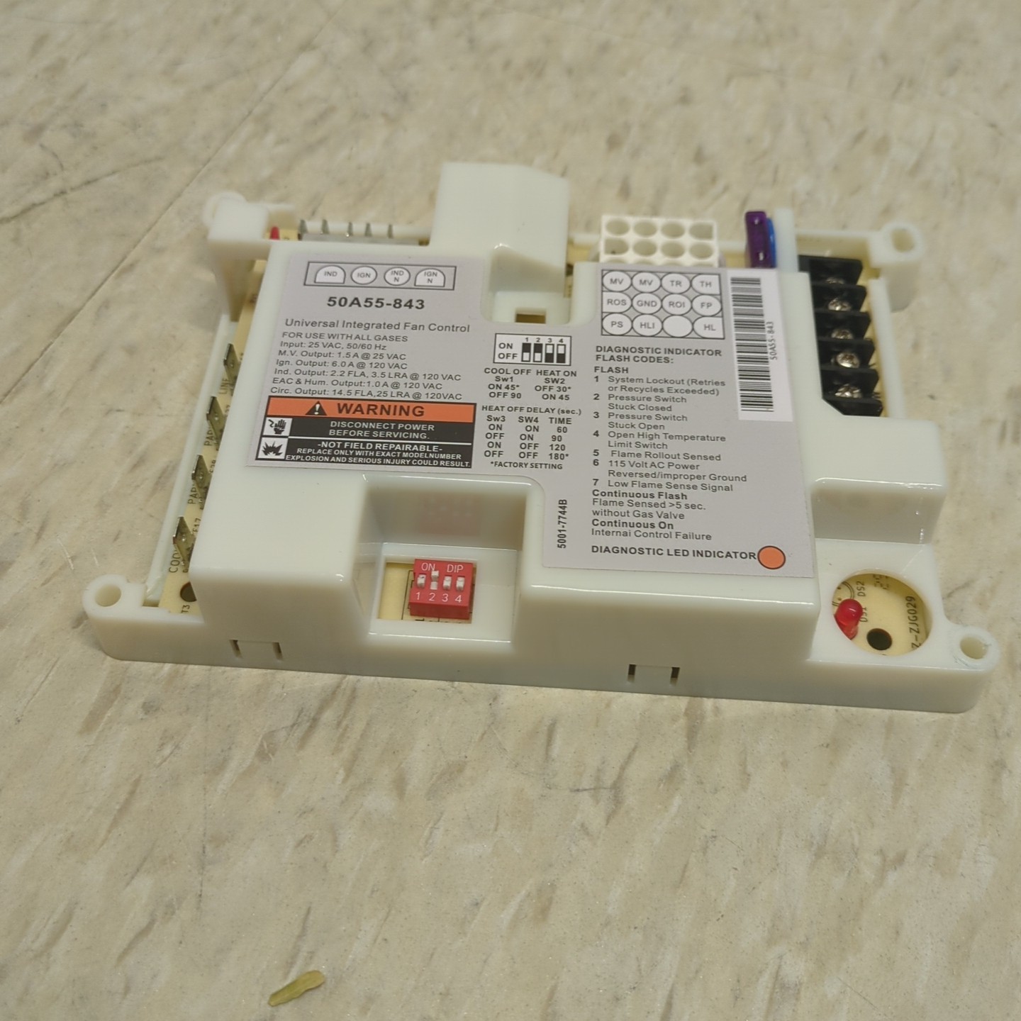 50A55-843 Furnace Control Circuit Board Replacement for White Rodgers