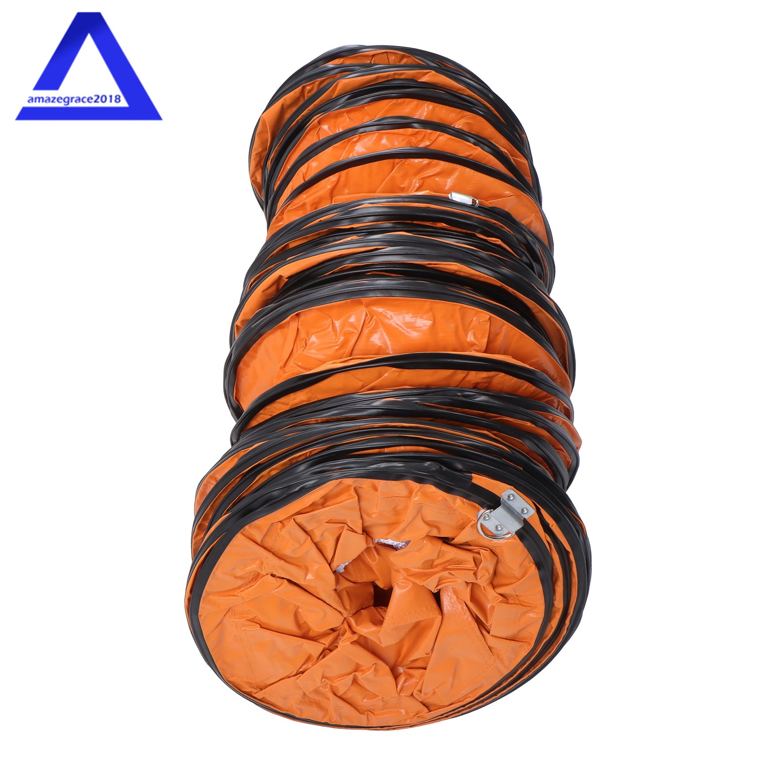PVC Flexible Duct Hose for Ventilator Blower Fan w/ Rope & D-Ring 12″ × 32FT