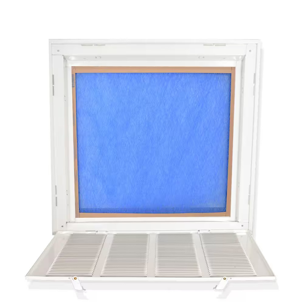 EZ-FLO Return Air Filter Grille 16×16 Steel Vent Cover Wall Ceiling White