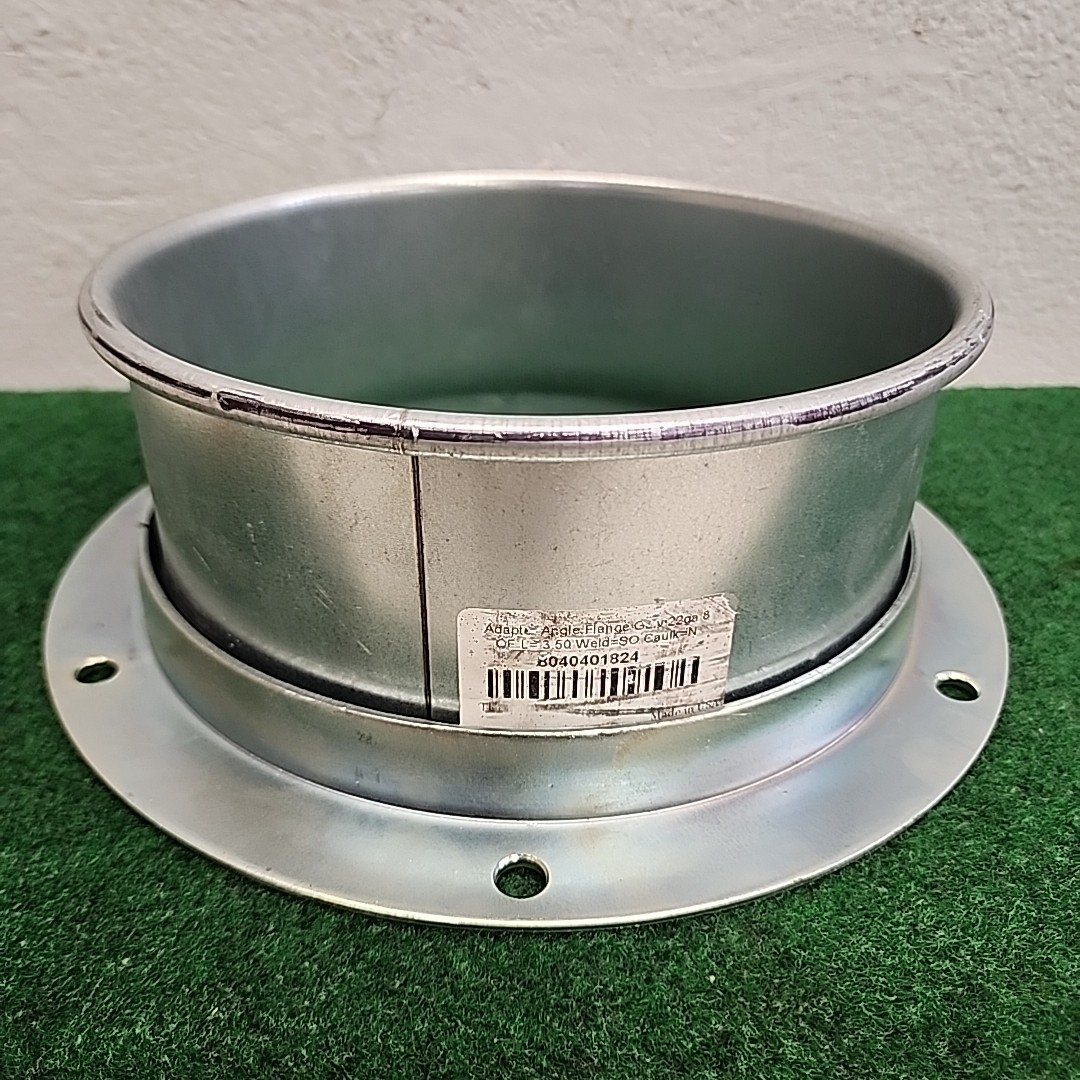 Nordfab 8″ QF Angle Flange Adapter Galvanized 22ga L=3.50″ 8040401824 Ducting