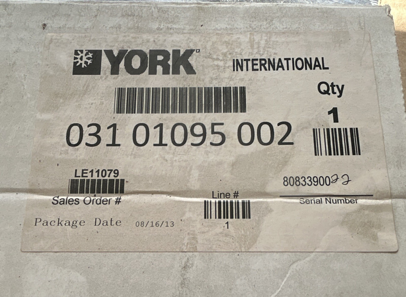 YORK Chiller Control Board 03101095002 new, open box, unused