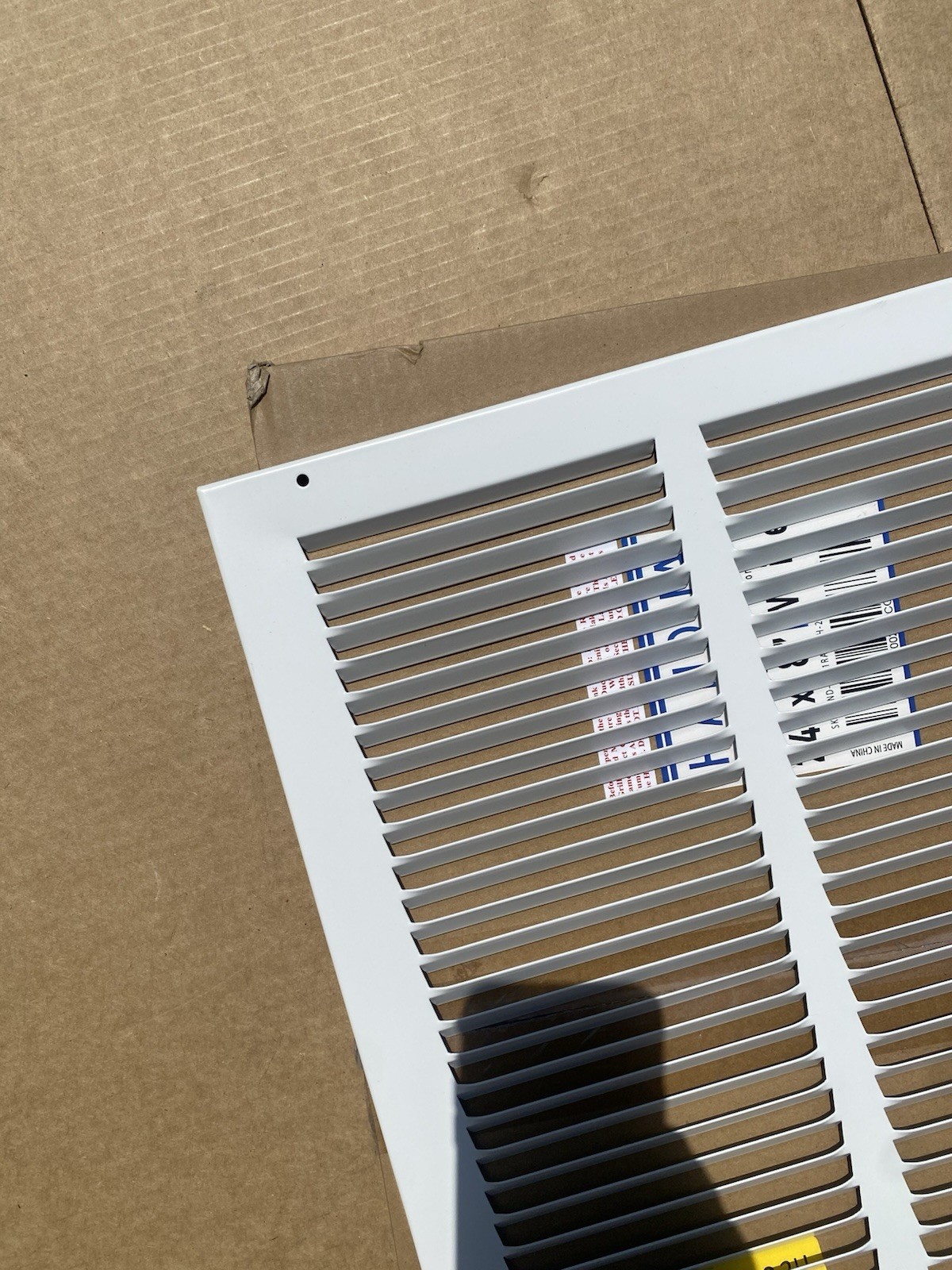 24×18 Flat Stamped Steel Return Air Grille Vent Cover White Duct Opening Handua