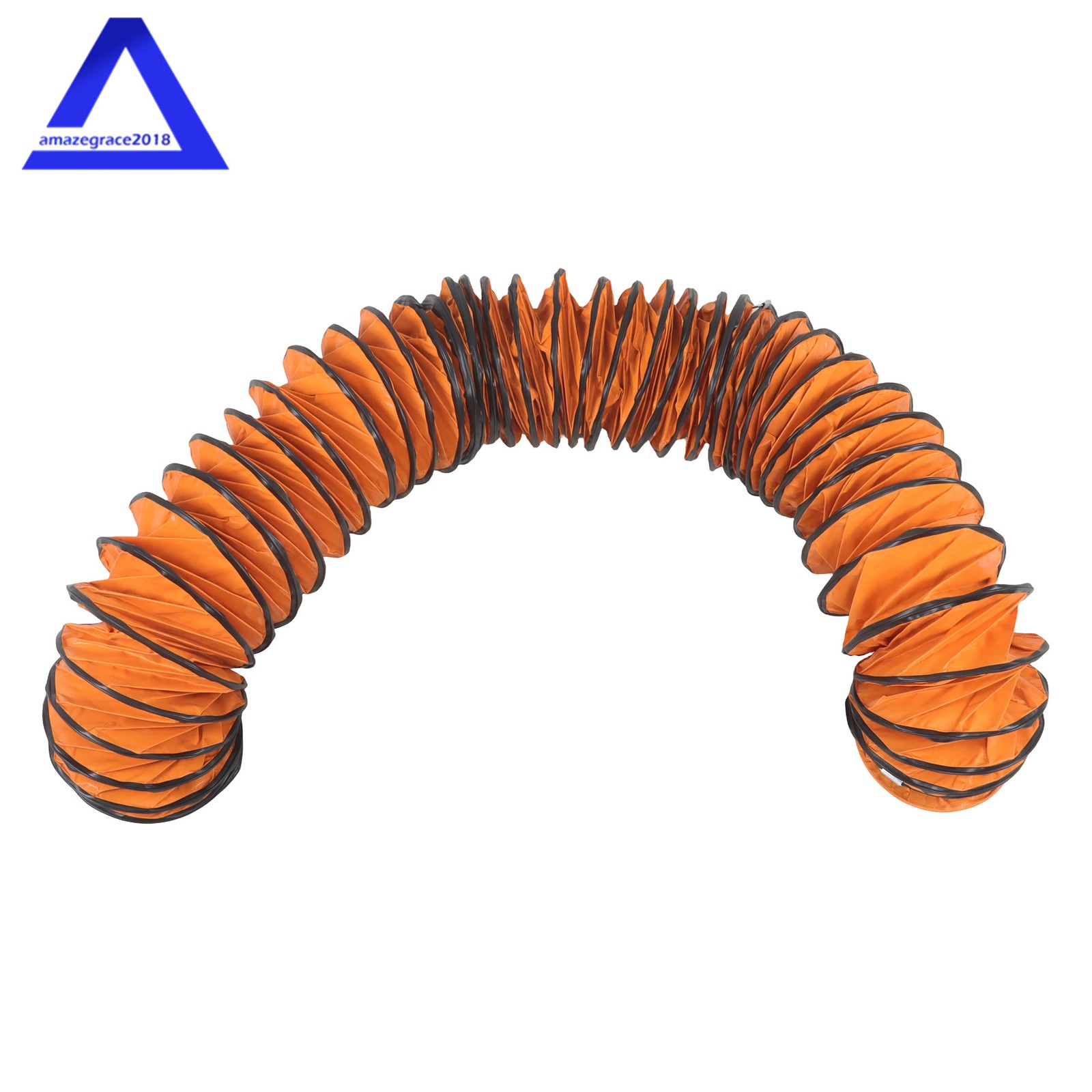 PVC Flexible Duct Hose for Utility Blower with S Hook & Steel Support 8″ × 25FT