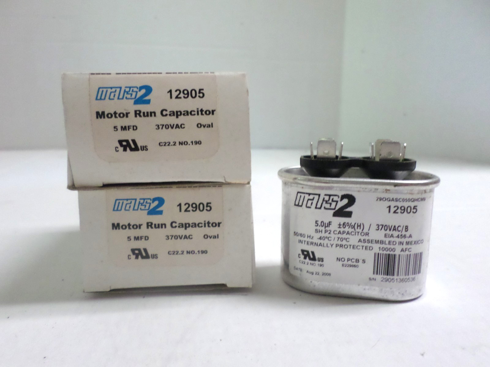 Mars2 12905 Motor Run Capacitor Lot of 2