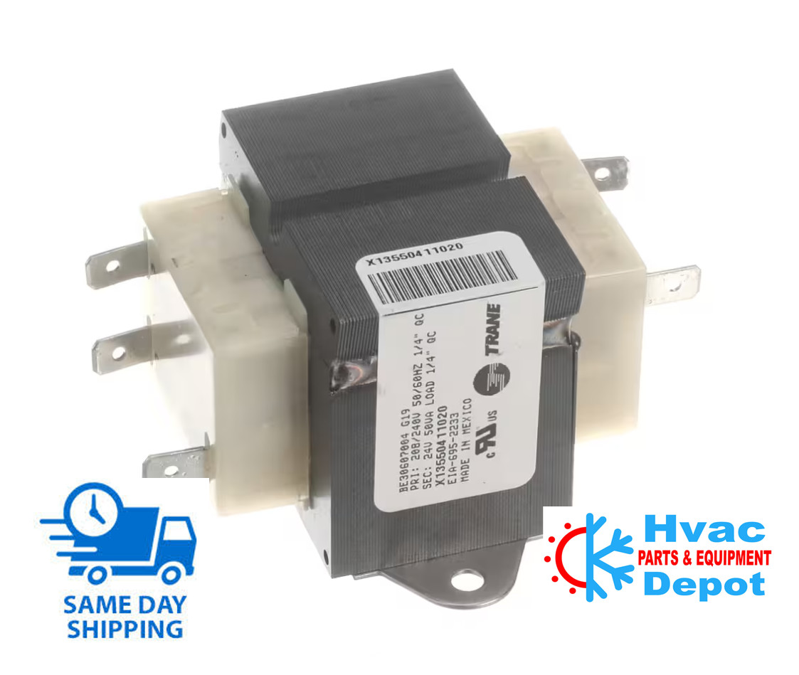 Trane TRR01546 TRANSFORMER 50VA, 208-240V PRIMARY, 24V SECONDARY, 50/60 HZ NEW