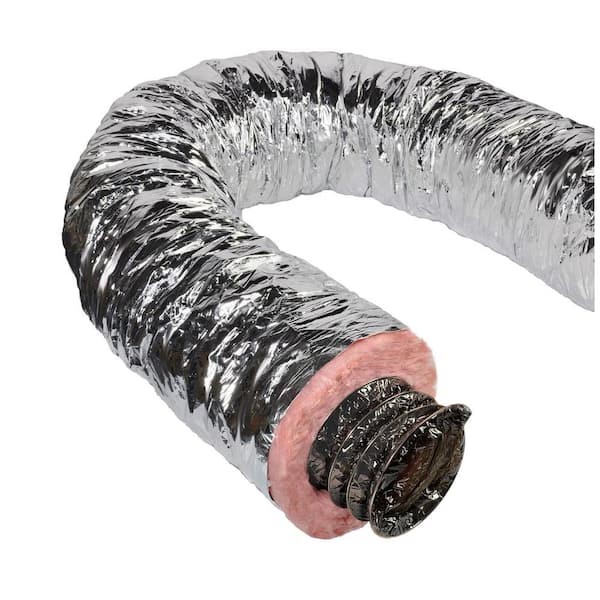 Master Flow F8IFD8X300 8 in x 25 ft R8 Insulated Flex Duct Silver Jacket New
