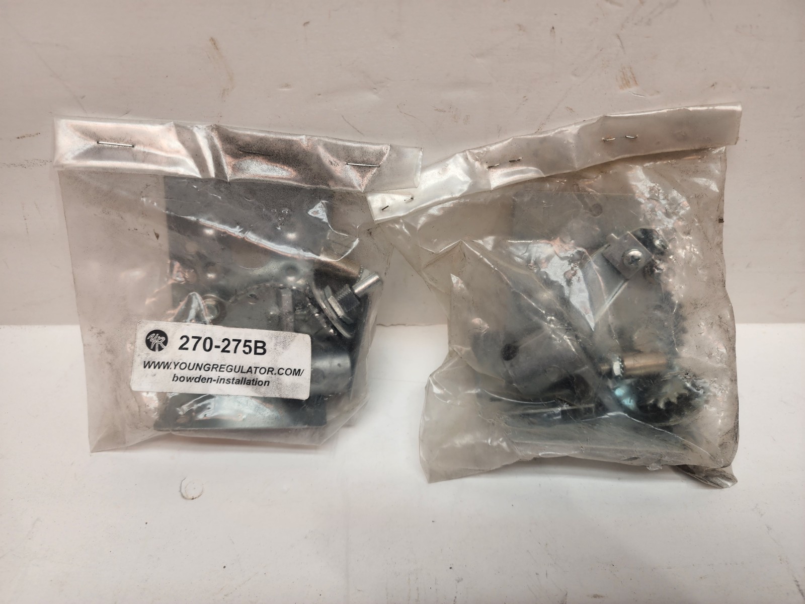 Lot 2 Young Regulator 270-275B Rack and Pinion Control with an Angle Bracket