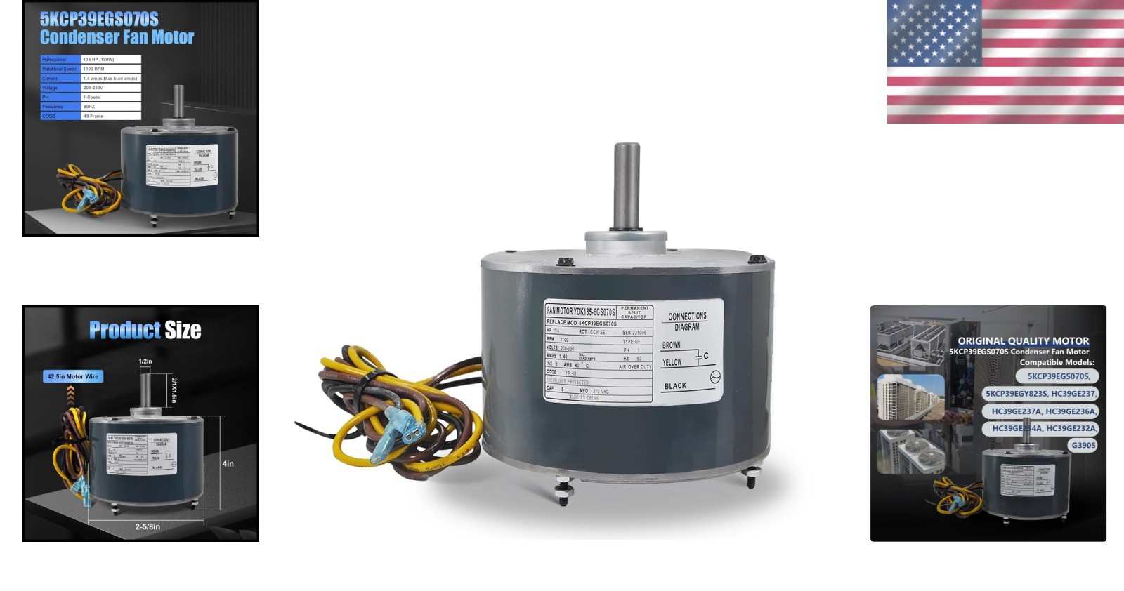 OEM Standard 1/4 HP Condenser Fan Motor 208-230V – Excellent After-Sales Support