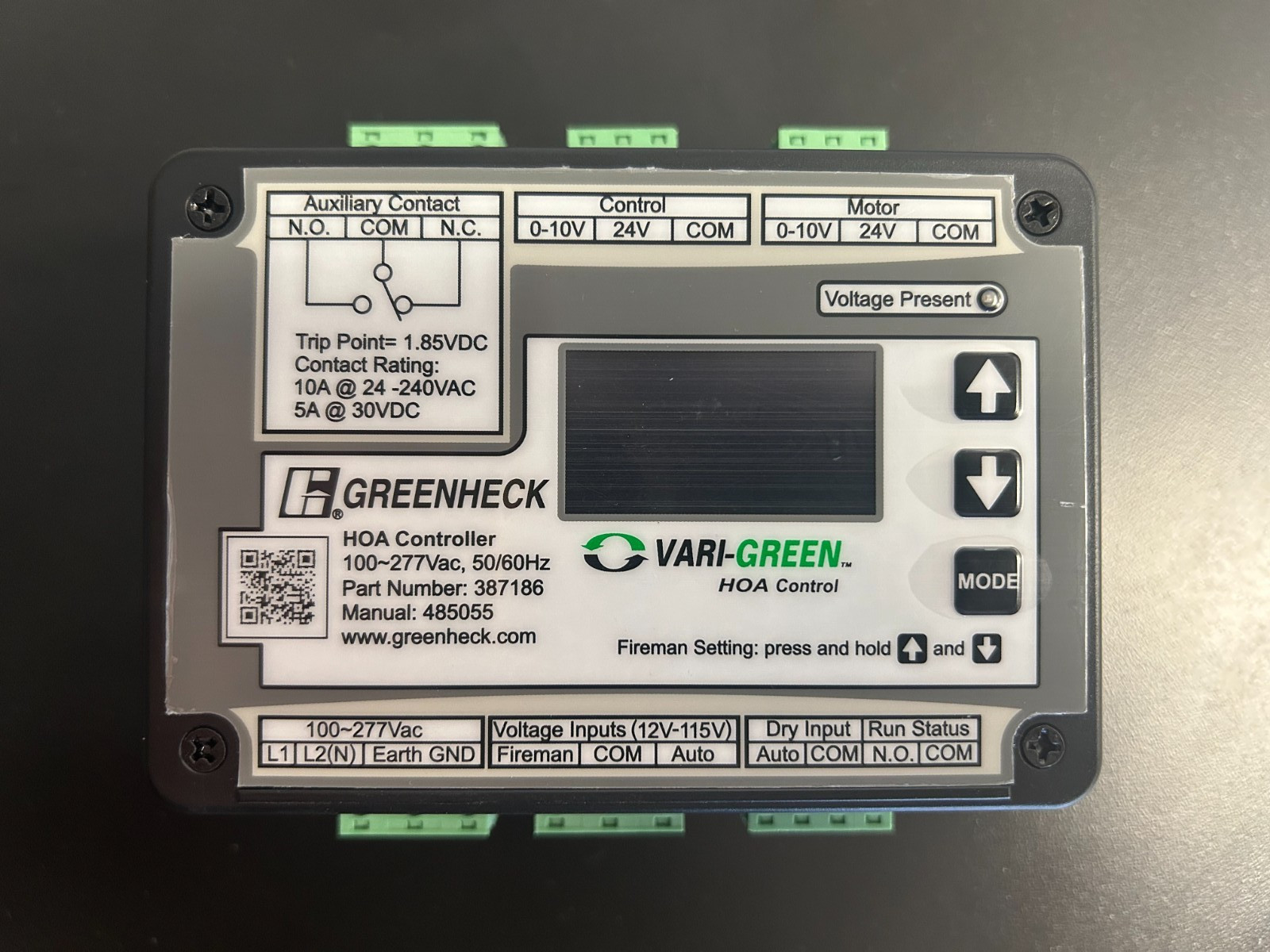 Greenheck VARI-GREEN HOA Control Transformer 387186