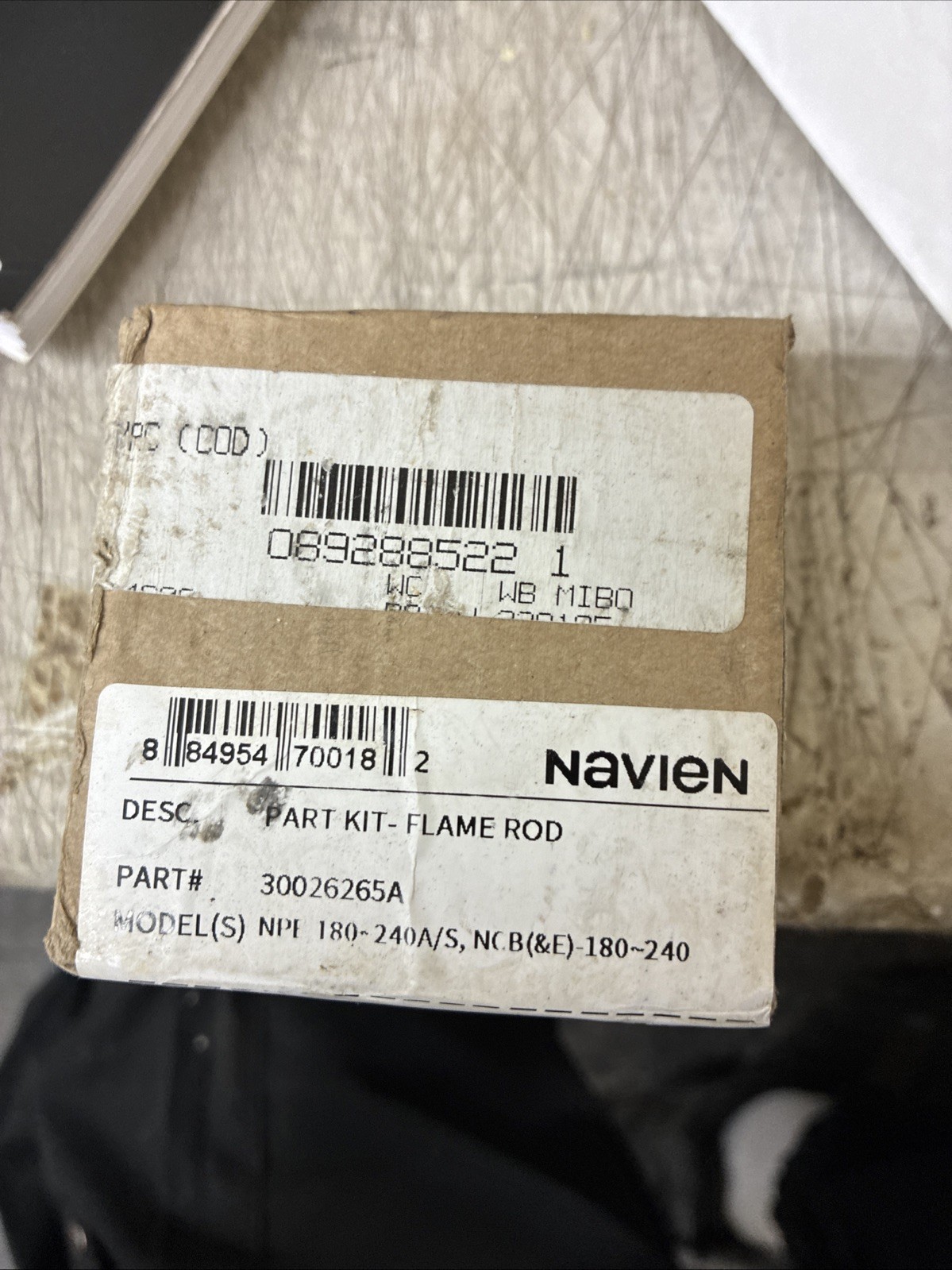 Navien 30026265A ignitor & Flame Rod For NPE & NCB Series Condensing Boilers